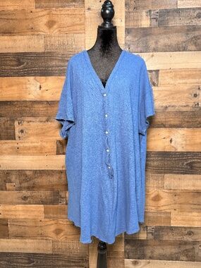 Free People Intimately Women's Blue Button Cover Up Robe Large L TEP 131